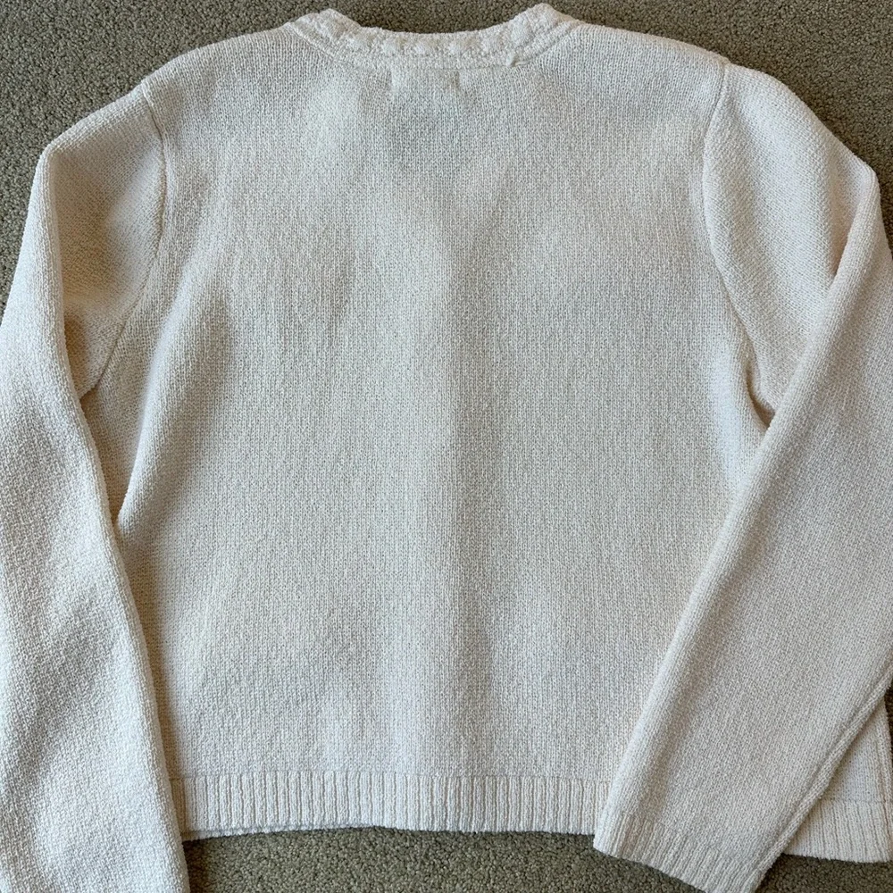 NWT H&M Textured Knit Cardigan Ivory Size L - Picture 4 of 4